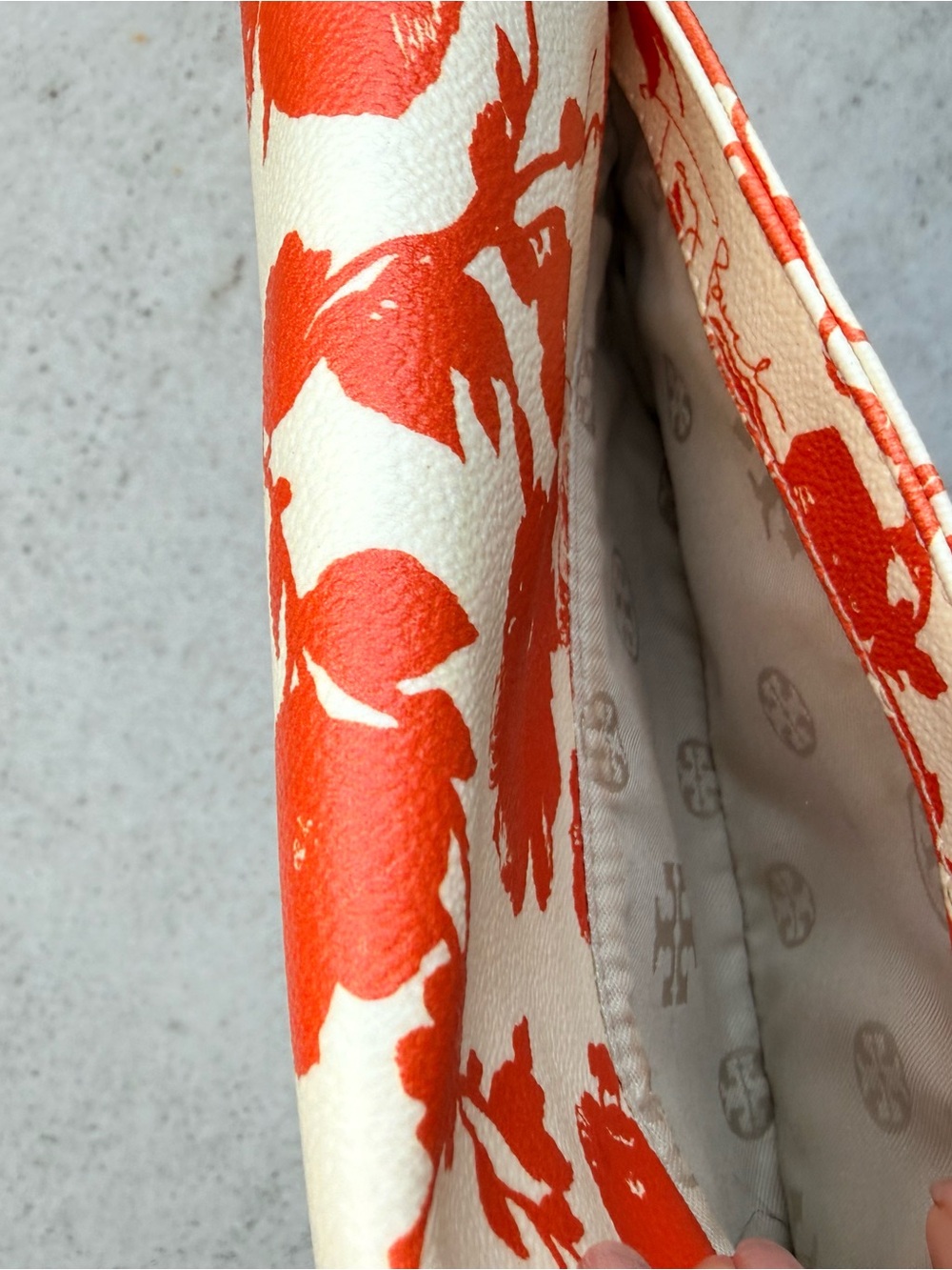 Tory Burch Mini Crossbody in Fire Orange and White Floral - Picture 5 of 8